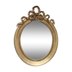 Miroir ovale en bois