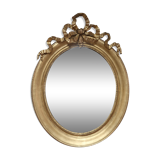Miroir ovale en bois doré 93x73cm