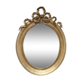 Miroir ovale en bois doré 93x73cm