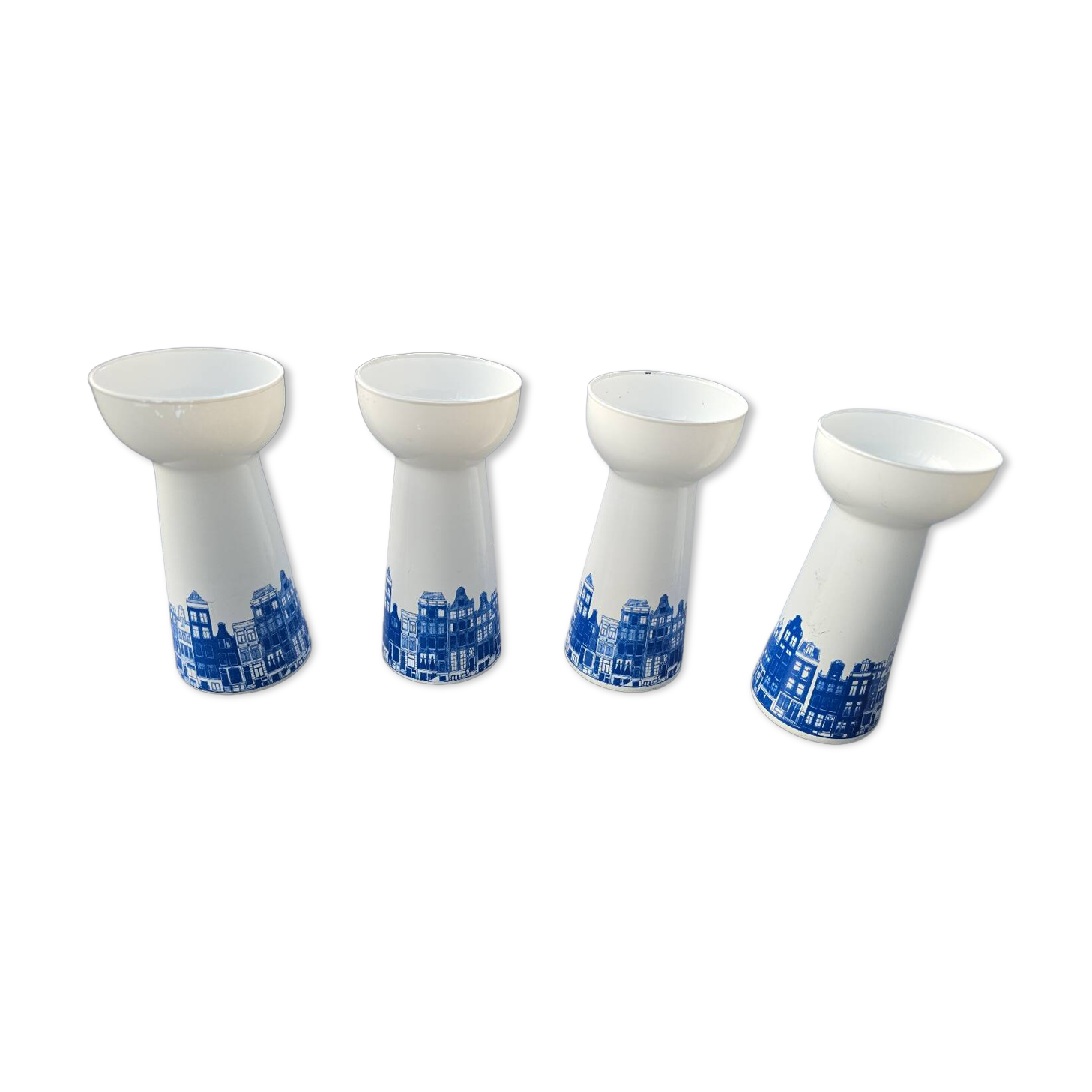 4 vintage Dutch vases for hyacinths