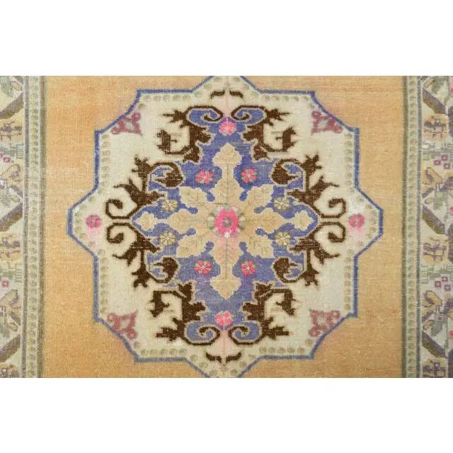 1970s Vintage Turkish Oushak Handmade Wool Cotton Brown Area Rug 135x238