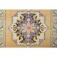 1970s Vintage Turkish Oushak Handmade Wool Cotton Brown Area Rug 135x238