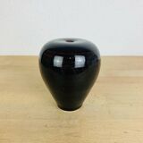 Black ceramic vase signed Comte, vintage