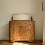Art Deco oak sideboard with mirror (removable)