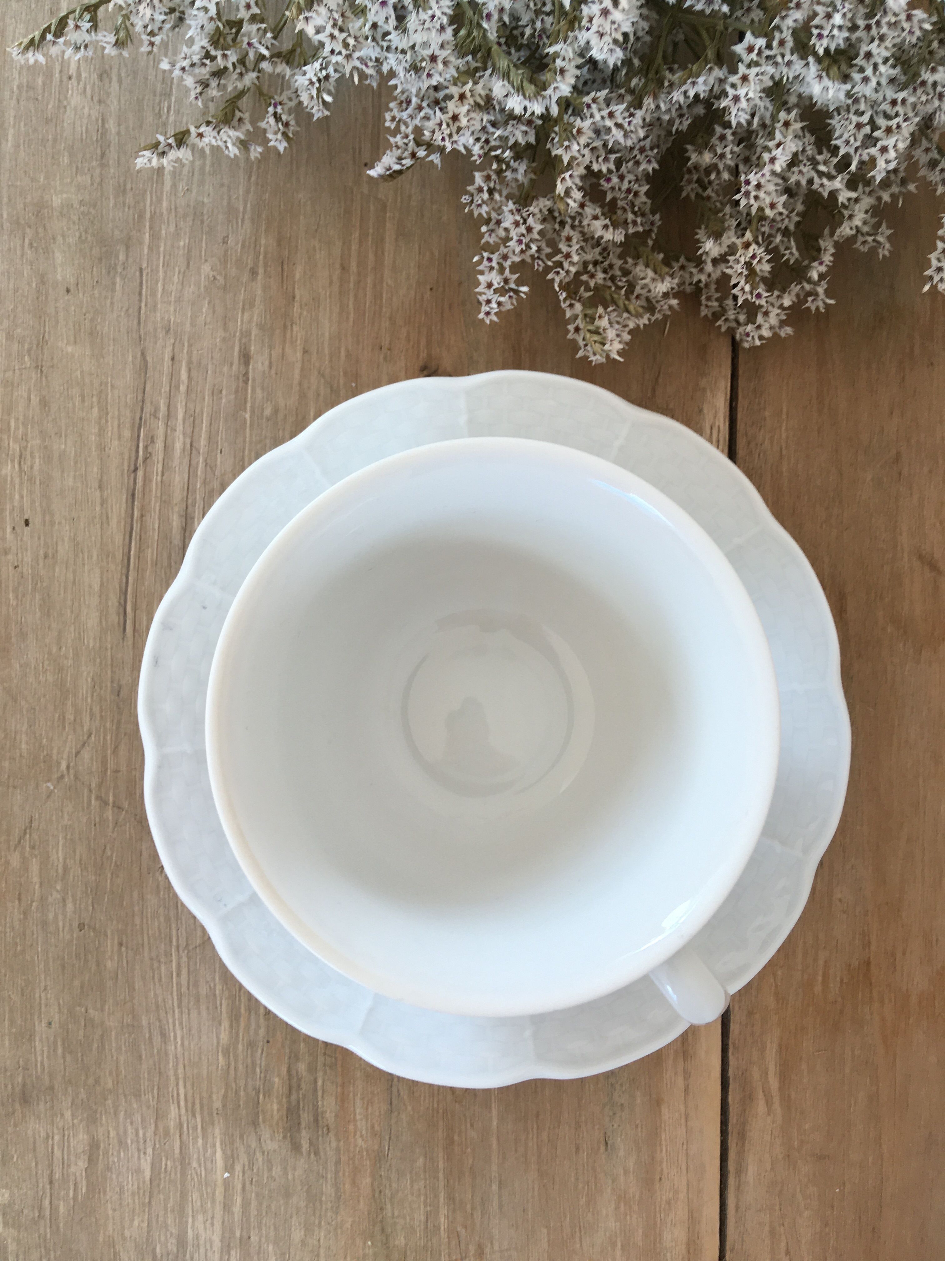 White porcelain tea cups