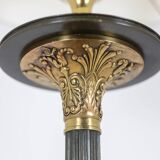 Lampadaire de style Restauration en bronze à deux patines. Circa 1900.