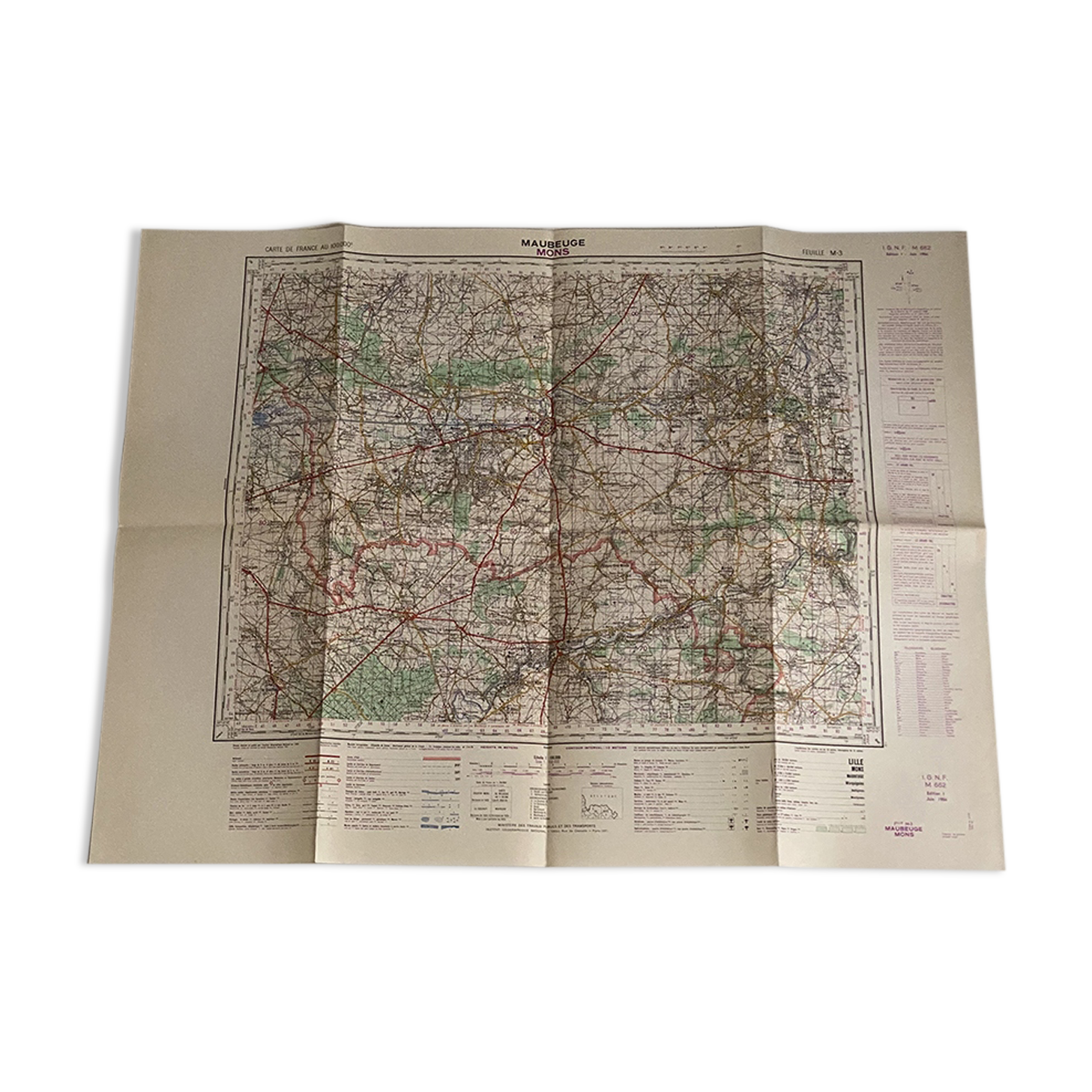 Map Maubeuge - Mons 1956