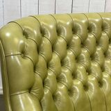 3-seater Chesterfield sofa in olive green leather