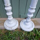Paire de bougeoirs/ chandeliers anciens en bois