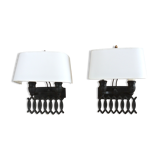 Pair of black metal sconces