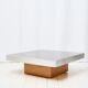 Brown coffee table and brushed aluminium, Italy, 1970s