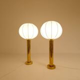 Pair of mid-century brass table lamps by Kosta Elarmatur, Sweden, 1960s.