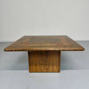 Scandinavian design marquetry wood coffee table by rolf middel and lindum
