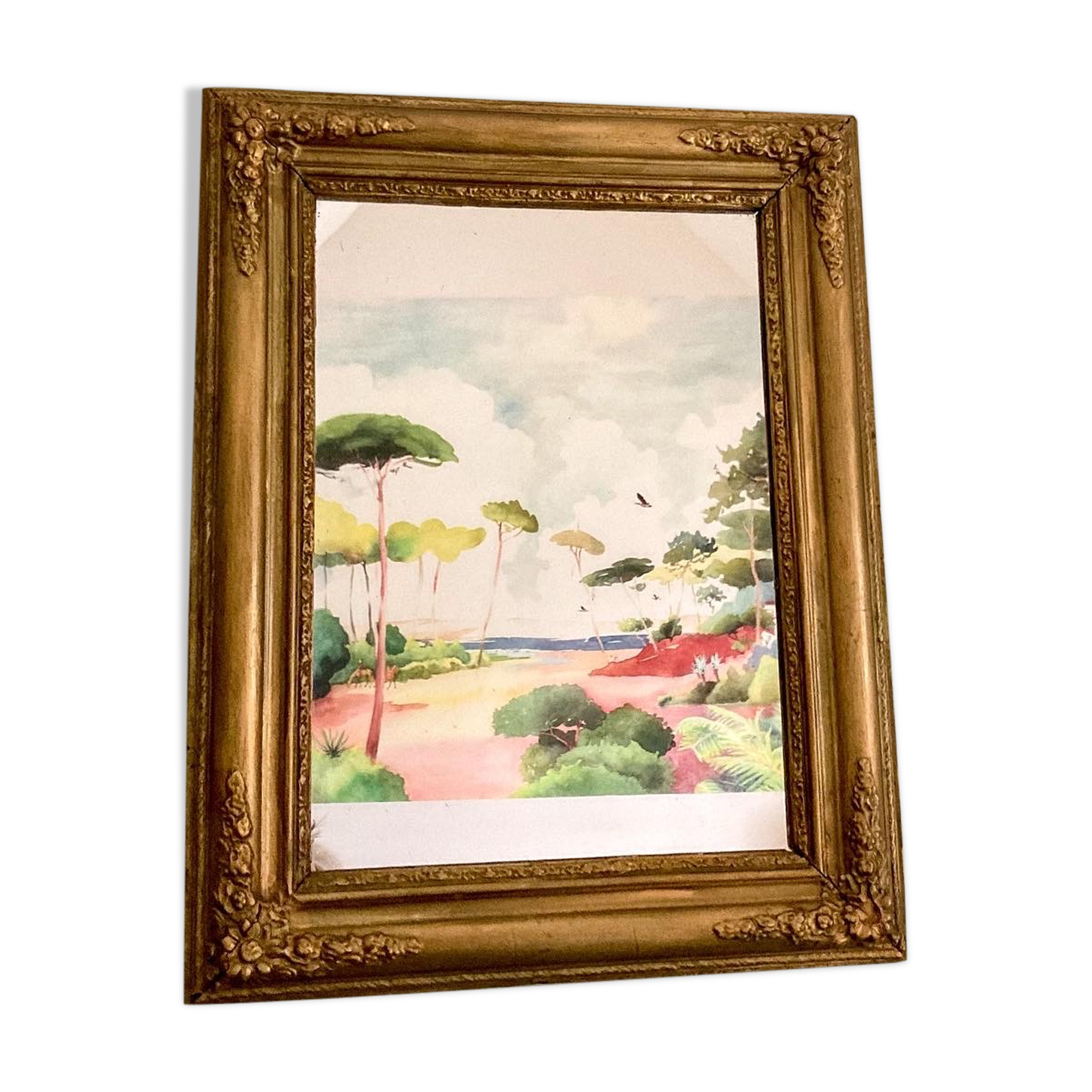 Miroir doré ancien 47x57cm