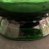 Green Italian Empoli vase, blown and bubbled glass, 1960