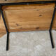 Table basse pin et métal vintage