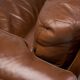 Royal 2-seater canapé premium Poltrona Frau Petronio upholstered in down and chestnut leather.