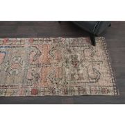 1970s Turkish Oushak Handmade Wool Cotton Orange Runner Rug 91x291