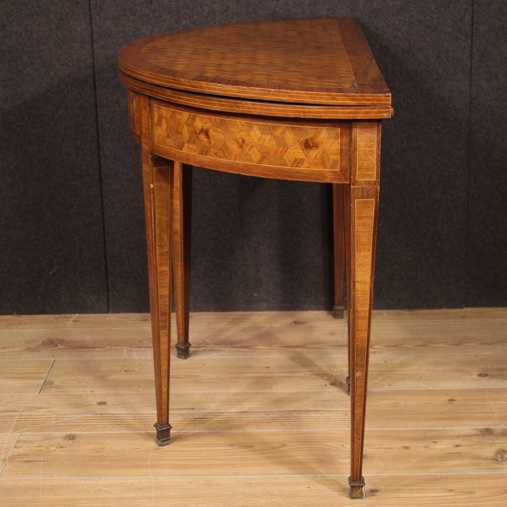 1930s Louis XVI style demilune gaming table