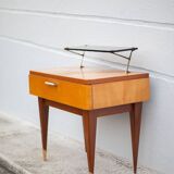 Vintage bedside table, wooden nightstand with shelf, side table, end table, 50's