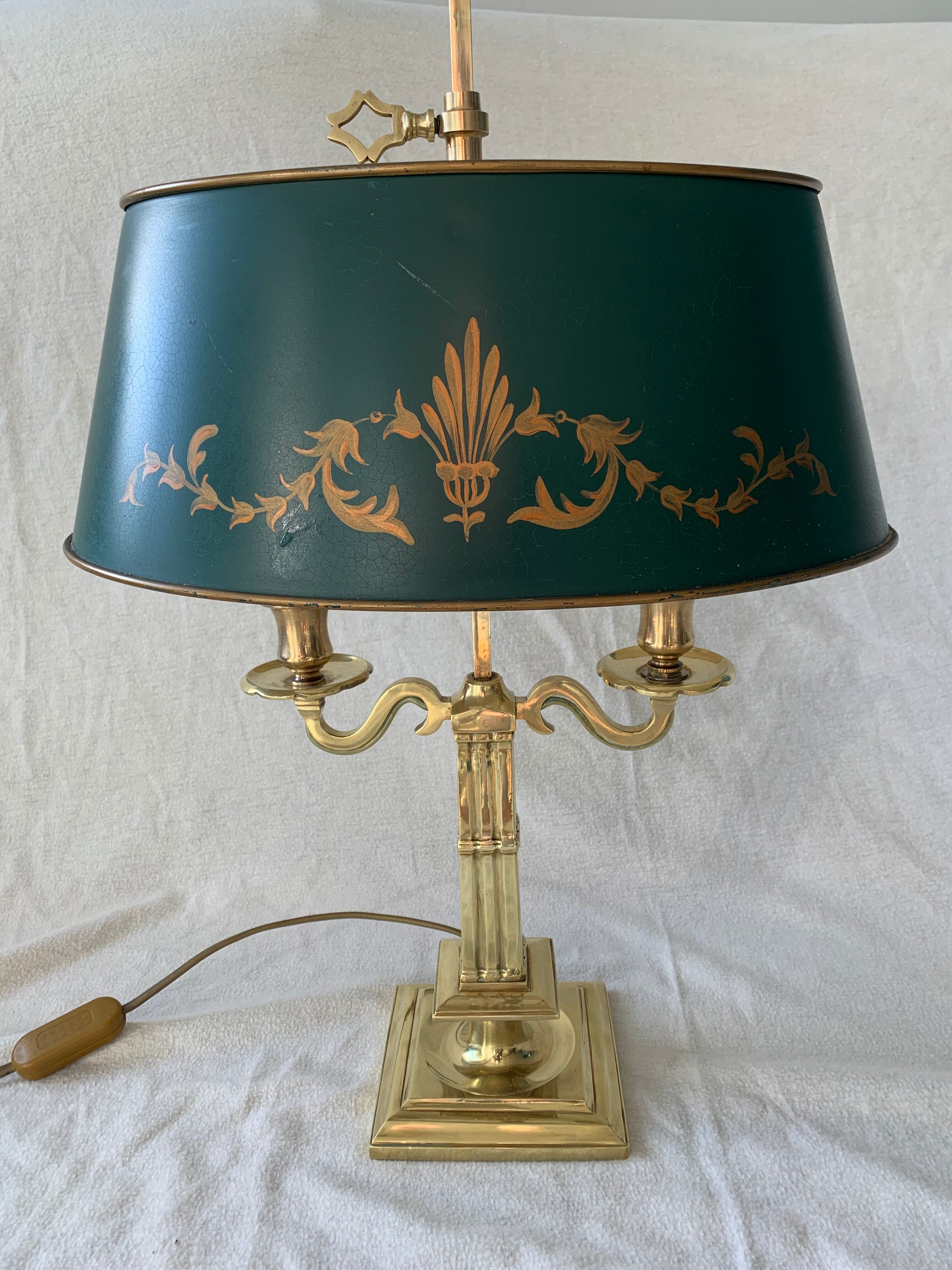 Lucien Gau's gilded bronze water bottle lamp Directoire style, 20th century