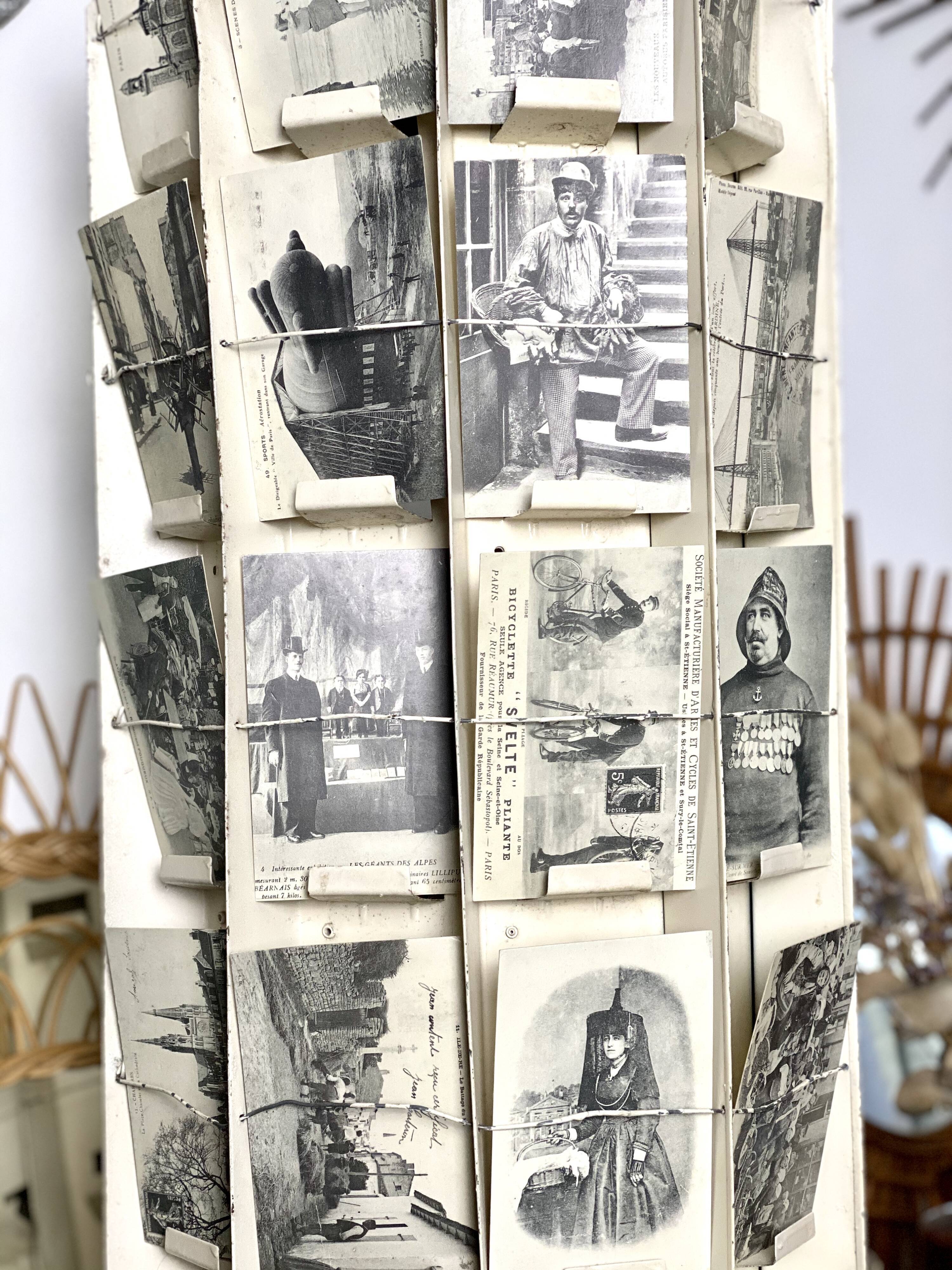 Old swirl display with seed bags