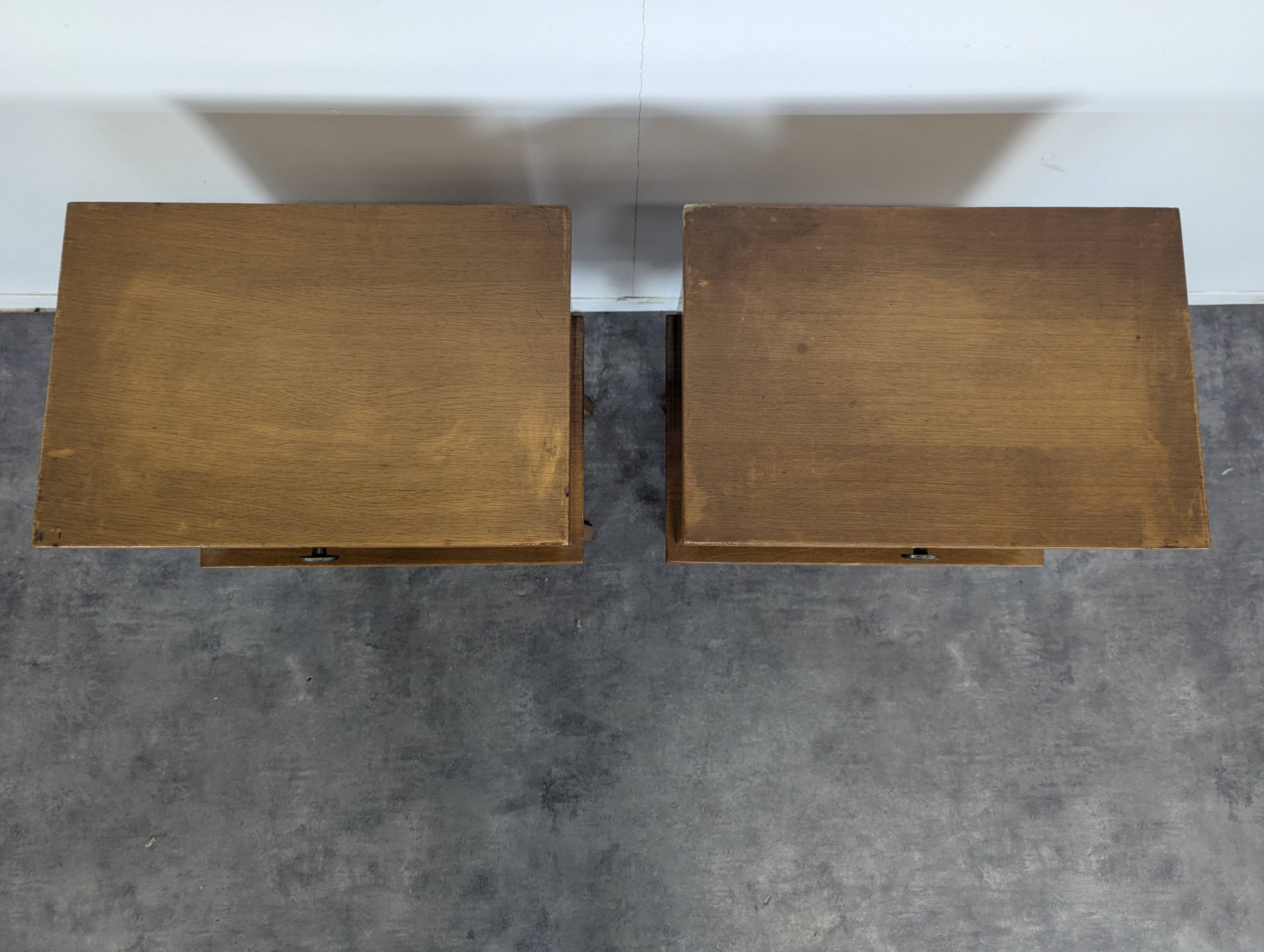 Pair of bedside tables from the 1940s Reconstruction period.