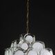 Large 36 Murano Glass White Disc Chandelier by Vistosi, 1970s