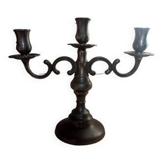 3-branched candlestick, in pewter