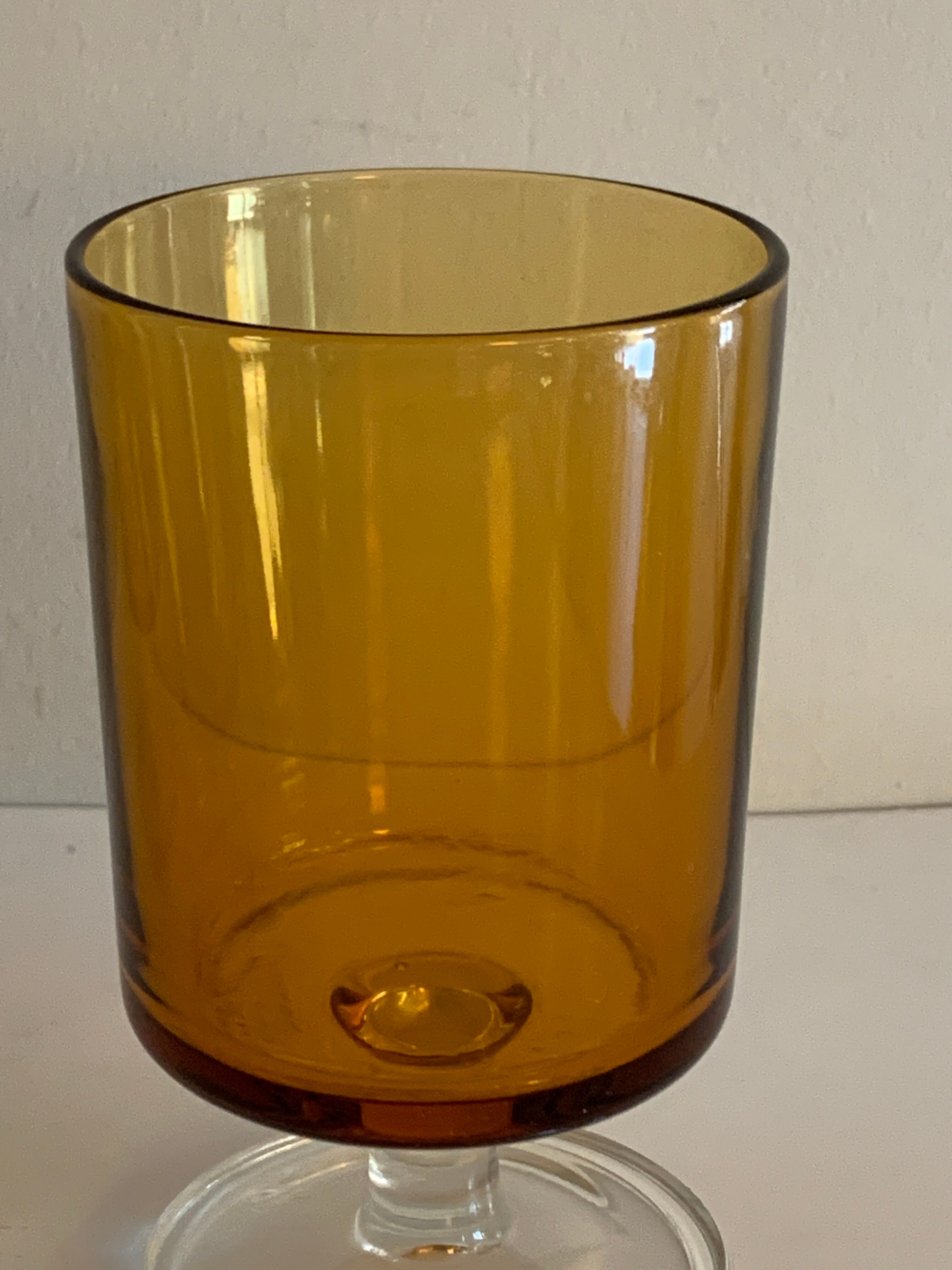 8 orange-yellow glasses Luminarc France