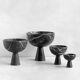 XL black marble pedestal bowl