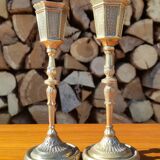 Vintage gilded brass candlesticks