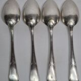 Set of 4 silver metal spoons, 14.5 cm