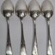 Set of 4 silver metal spoons, 14.5 cm
