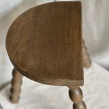 Vintage 1950s half-moon tripod stool