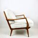 Club white ivory bouclé lounge chair, 1970s