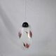 Vintage 1950s Pendant Light, Cream White Glass, Pink and Gold Flower Pattern, ARLUS