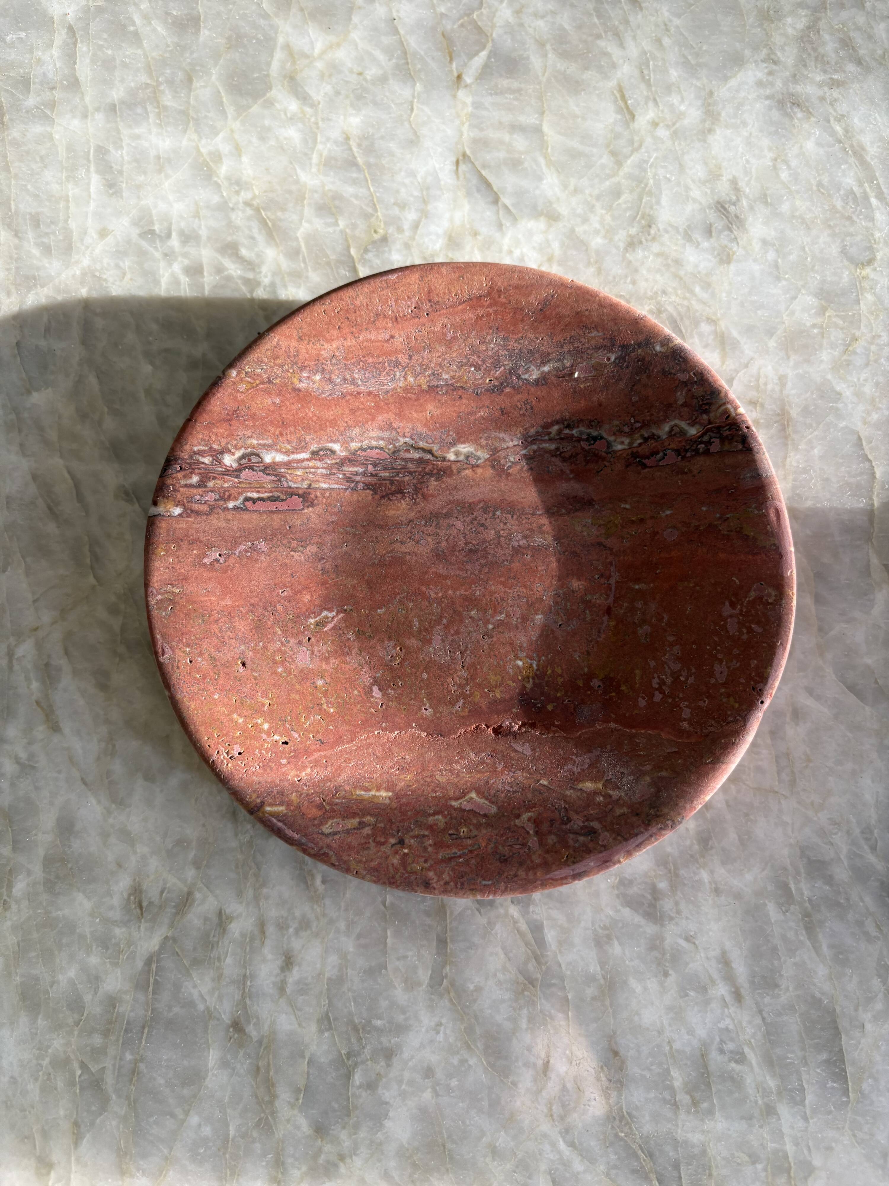 travertine valet tray, decorative red travertine tray