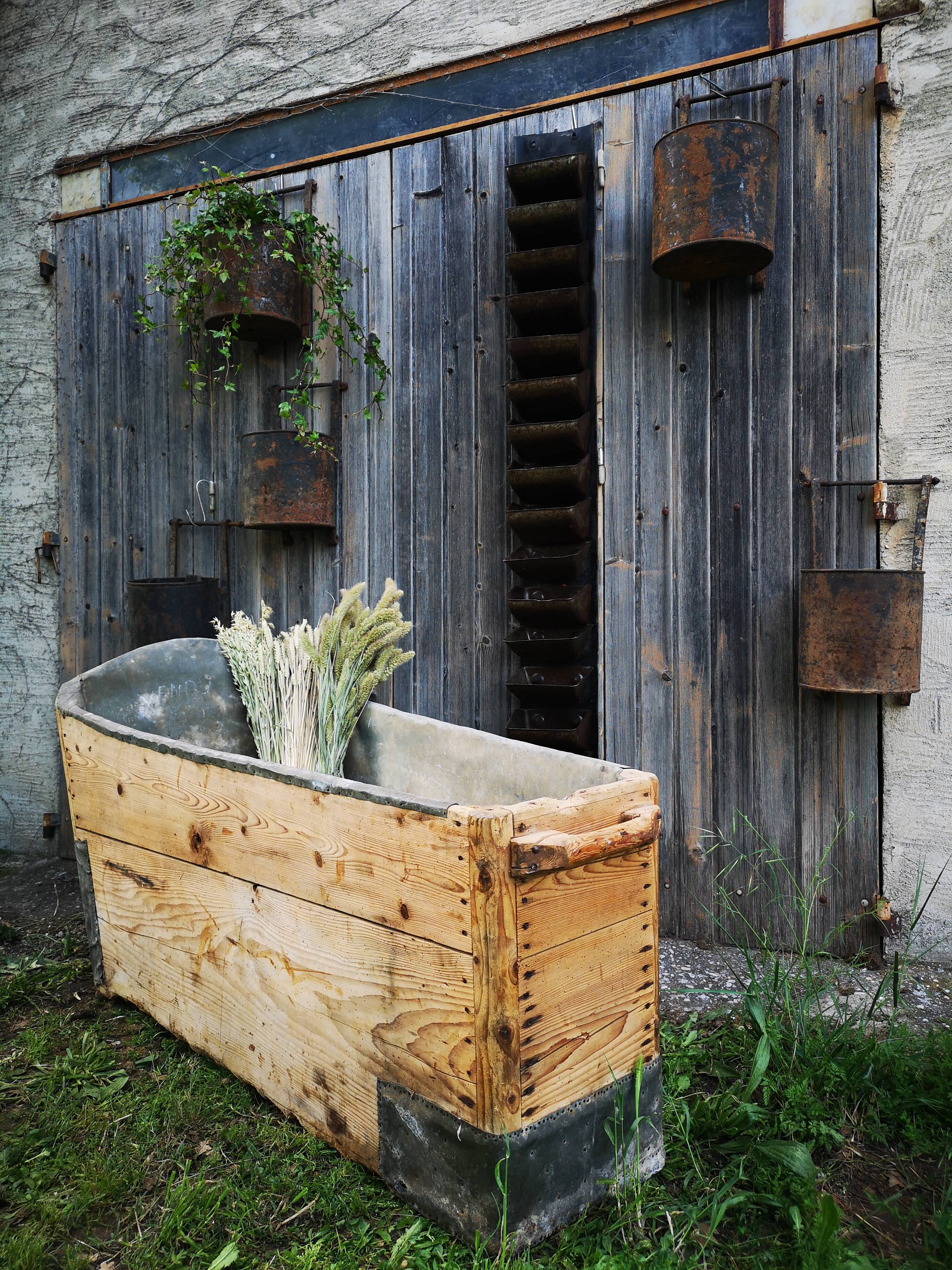 Baignoire bois et zinc