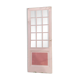 Old moulded glass communication door 221x83cm 15 small panes