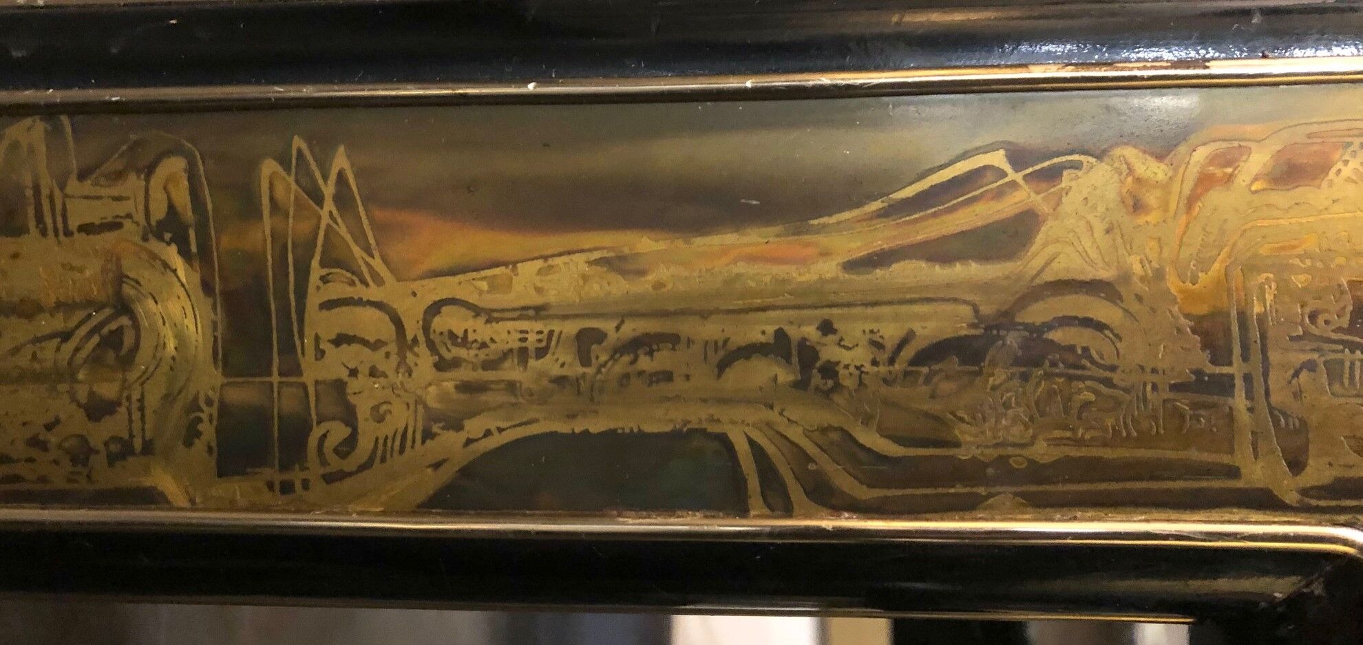 Bernhard Rohne Bronze and wood coffee table for MasterCraft