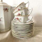 Antique tea set in Chauvigny porcelain