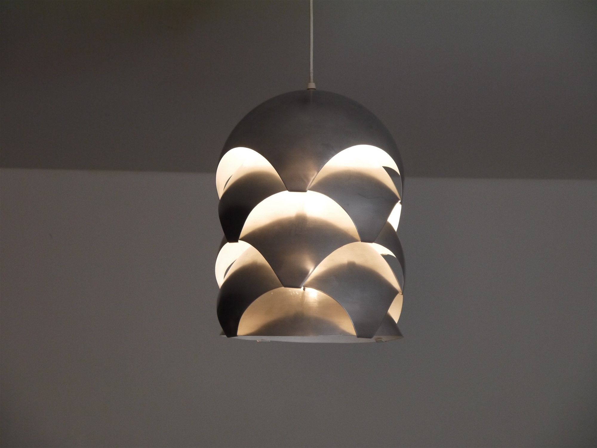Aluminum pendant lamp by Sven Ivar Dysthe for Sonnico 1960