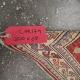 Kazak Oriental Runner Rug, Central Asian Hallway Stair Runner 300 x 68 cm