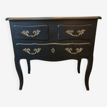 Stamped black Louis XV chest of drawers