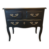 Stamped black Louis XV chest of drawers