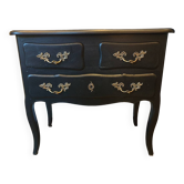 Stamped black Louis XV chest of drawers