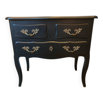 Stamped black Louis XV chest of drawers