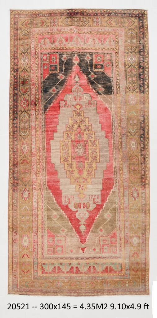 5x9 Red Brown Classic Turkish Rug, 145x300Cm