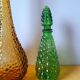 Carafes italienne en verre Empoli 1970